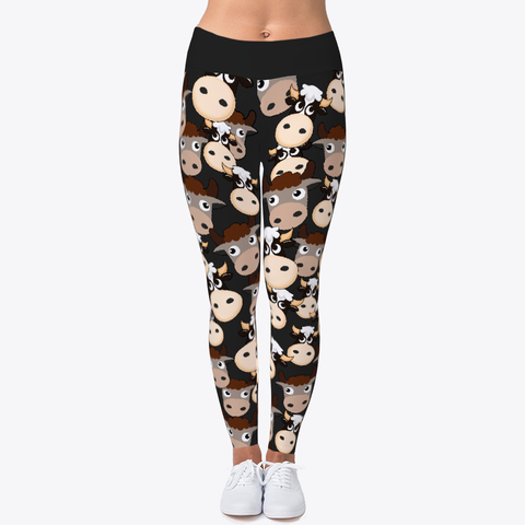 Custom Cool Cow Pattern All About Cow Leggings Workout Leggings