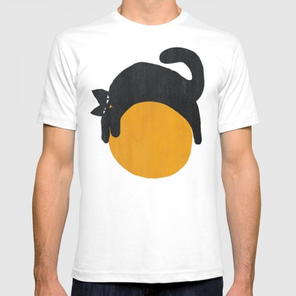 custom cat with ball t-shirt