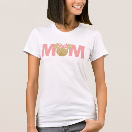 Custom Minnie Mouse Gold & Pink Mom T-Shirt