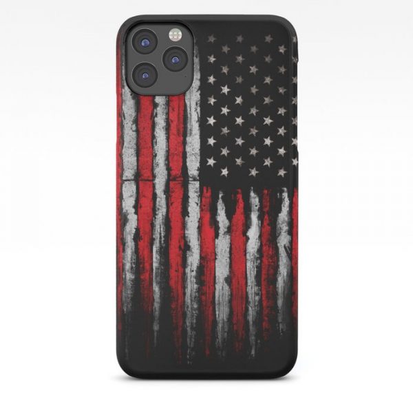 Custom Red & white Grunge American flag iPhone Case
